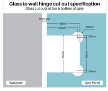 Load image into Gallery viewer, Polaris Glass to Wall Hinge Set
